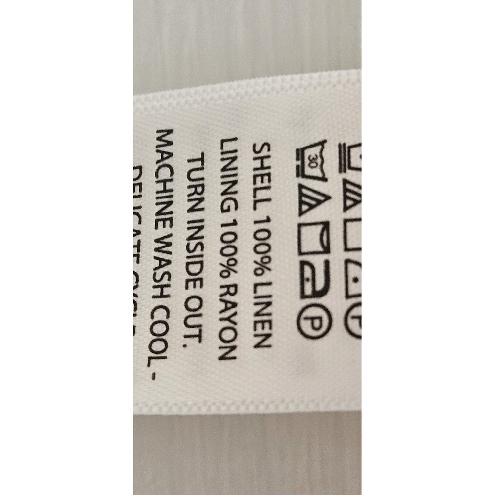 TAHARI women white 100% LINEN rayon Lining wide leg pants Small‎ pullon Small - Picture 10 of 11